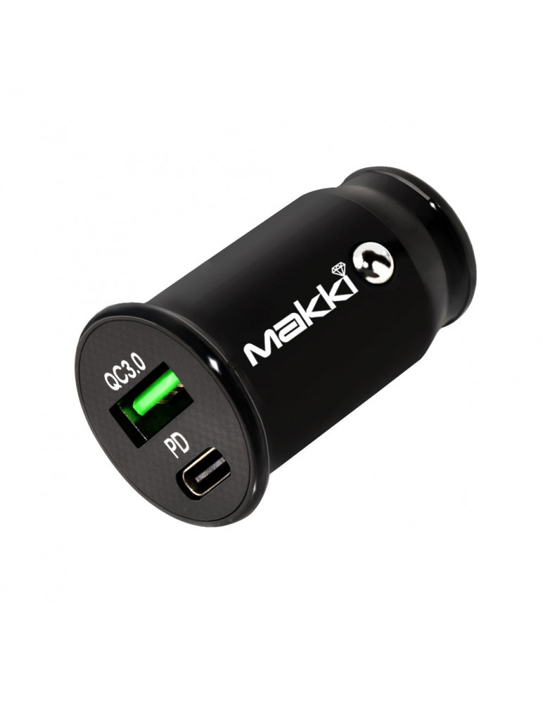 Зарядно за кола Makki Fast Charger Car - Type-C   USB QC3.0  20W - MAKKI-CC20W02-BK