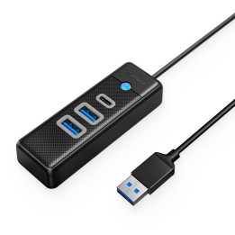 Хъб Orico HUB USB3.0 3 port - 2 x USB3.0, 1 x Type C, Black - PWC2U-U3-015-BK-EP