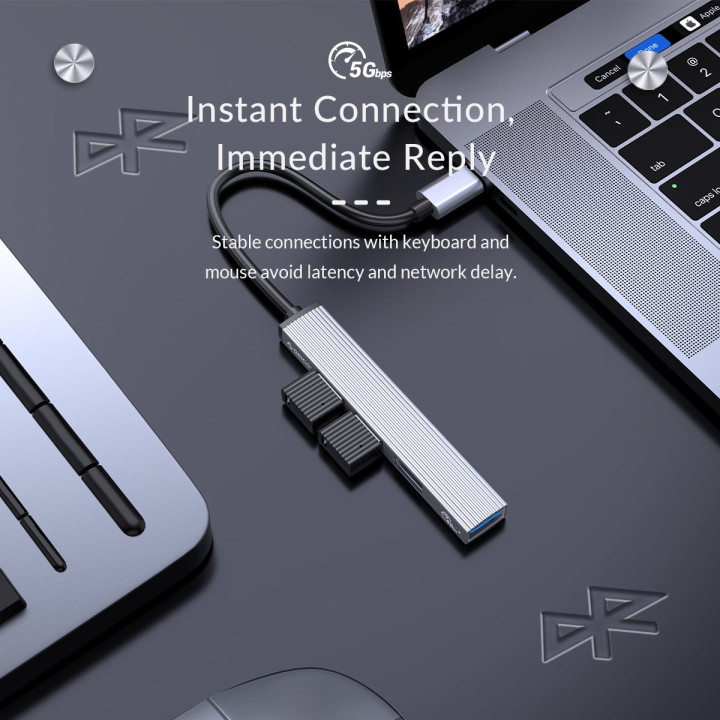 Хъб Orico USB3.0/2.0 HUB 4 port - Type-C input - AH-13-GY