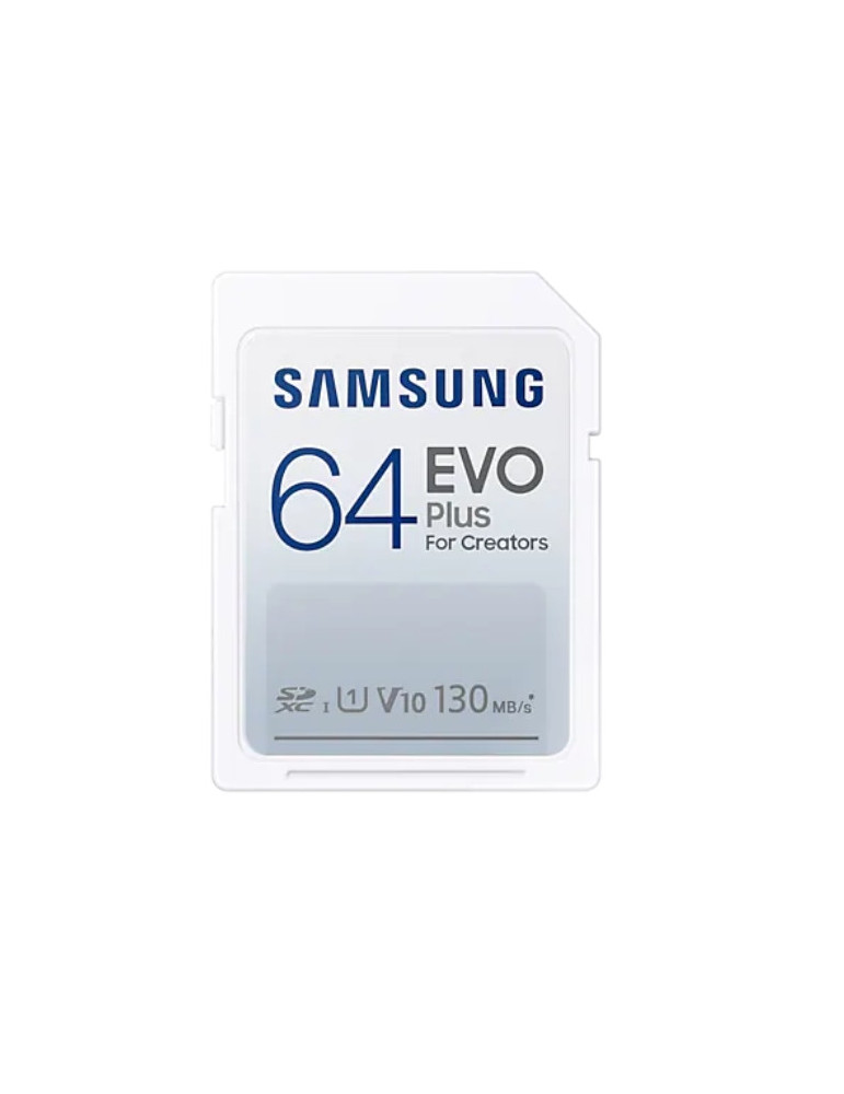 SD карта Samsung 64GB SD Card EVO Plus with Adapter, Class10, Transfer Speed up to 130MB/s - MB-SC64K/EU