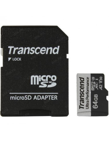 SD карта Transcend 64GB microSD with adapter UHS-I U3 A2 Ultra Performance - TS64GUSD340S