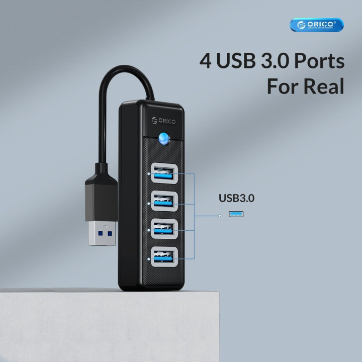 Хъб Orico HUB USB3.0 4 port Black - PW4U-U3-015-BK-EP
