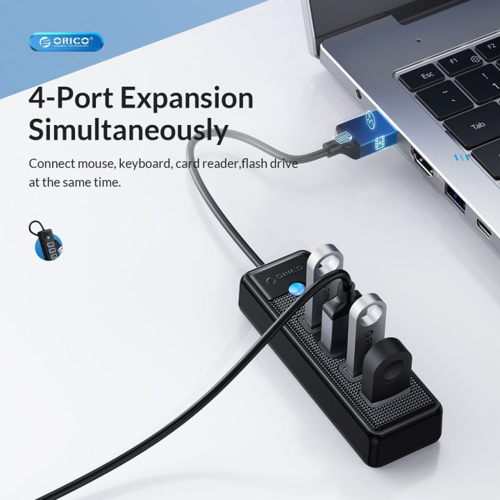 Хъб Orico HUB USB3.0 4 port Black - PW4U-U3-015-BK-EP