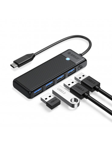 Хъб Orico USB3.1 HUB Type-C, 4 x USB3.0 - PAPW4A-C3-015-BK-EP