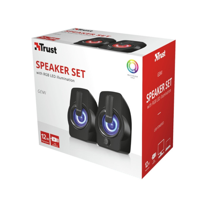 Колонки TRUST Gemi 2.0 RGB Black - 22948