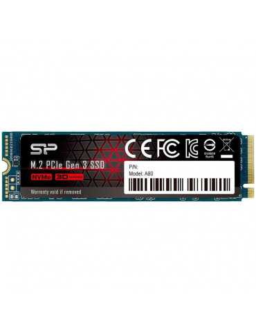 SSD диск SILICON POWER 2TB A80 M.2 2280, PCIe Gen3x4, 3400/3000 MB/s - SP002TBP34A60M28