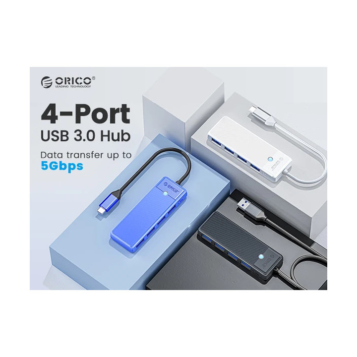 Хъб Orico USB3.1 HUB Type-C, 4 x USB3.0 - PAPW4A-C3-015-BK-EP