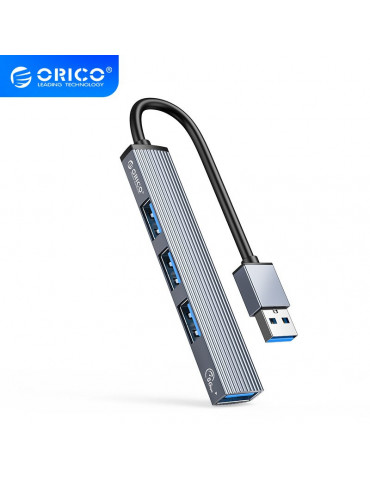 Хъб Orico USB3.0/2.0 HUB 4 port, Aluminum - AH-A13-GY-BP