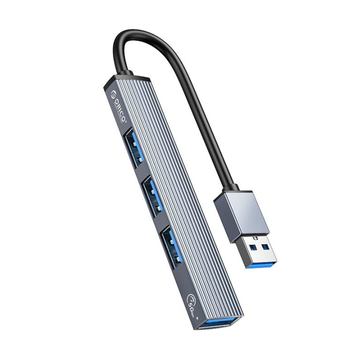 Хъб Orico USB3.0/2.0 HUB 4 port, Aluminum - AH-A13-GY-BP
