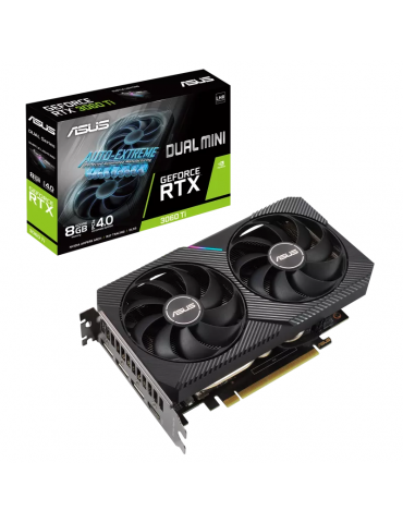 Видео карта Asus nVidia Geforce RTX 3060ti Dual Mini V2 8GB OC - DUAL-RTX3060TI-O8-MINI-V2
