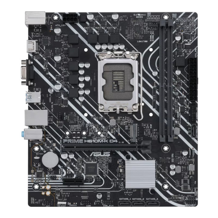 Дънна платка Asus PRIME H610M-K-D4, LGA1700 - 90MB1A10-M0EAY0