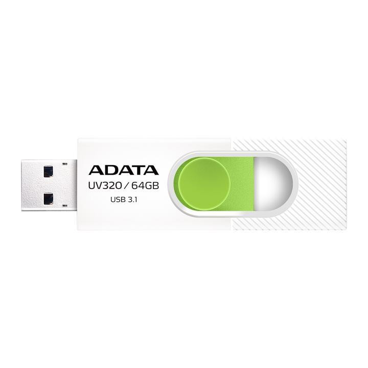 Флаш памет Adata 64GB USB UV320, бял - AUV320-64G-RWHGN