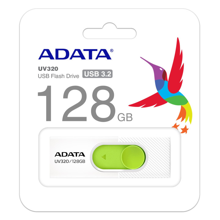 Флаш памет Adata 128GB USB UV320, бял - AUV320-128G-RWHGN