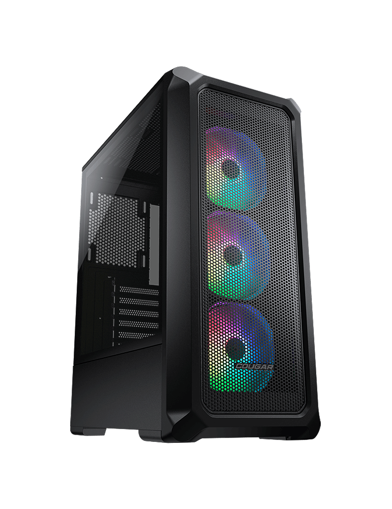 Кутия за компютър Cougar Archon 2 Mesh RGB, Mid Tower, RGB Button, 3mm TG, черен - CG385CC500003