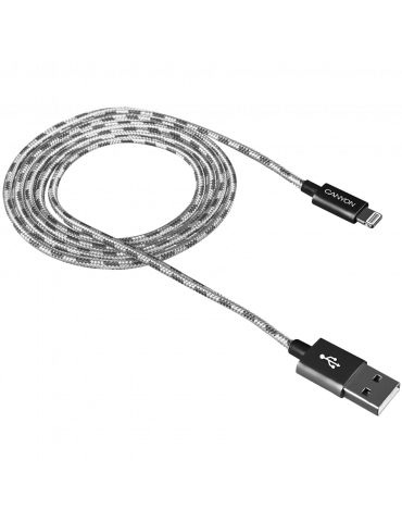 Кабел Canyon Lightning USB, тъмно сив