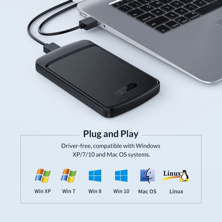 Кутия за диск Orico 2.5", USB3.0 - 2020U3-BK