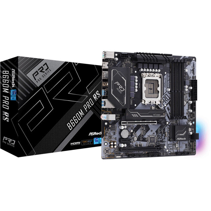 Дънна платка ASRock B660M PRO RS, LGA1700, DDR4, ATX