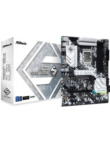 Дънна платка ASRock H670 Steel Legend, LGA1700, DDR4, ATX