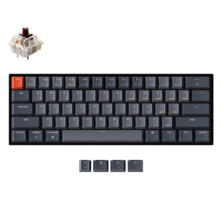Геймърска механична клавиатура Keychron K12 Hot-Swappable 60% Gateron Brown Switch RGB LED ABS - K12-H3