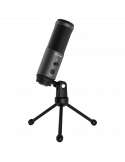 Микрофон Lorgar Voicer 521, USB-C, 2m, сензорен бутон за изключване, индикатор за състоянието на микрофона, черен - LRG-CMT521