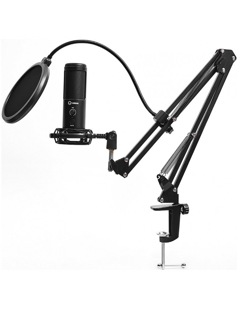 Микрофон Lorgar Voicer 931, LED indicator, 360° Rotation, черен - LRG-CMT931