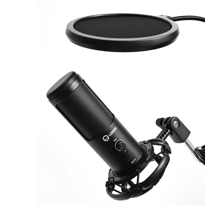 Микрофон Lorgar Voicer 931, LED indicator, 360° Rotation, черен - LRG-CMT931