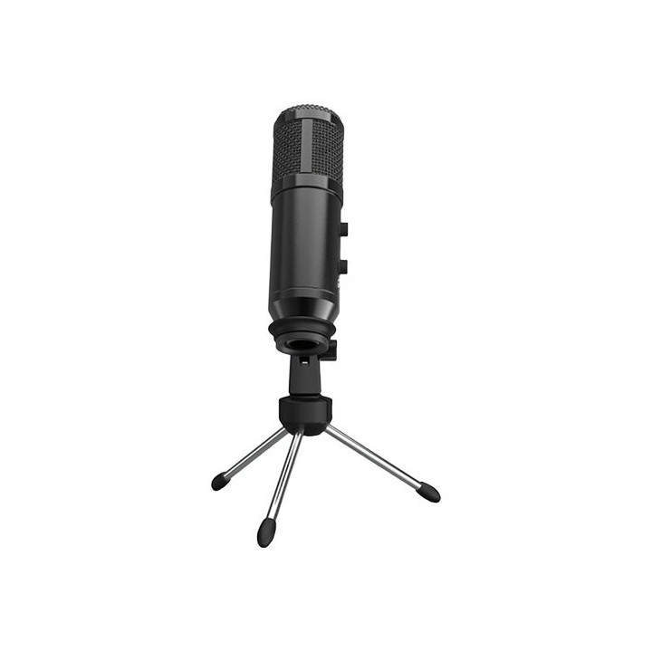 Микрофон Lorgar Soner 313, 2.5m, копче за ехо, включен статив, черен, USB - LRG-CMT313