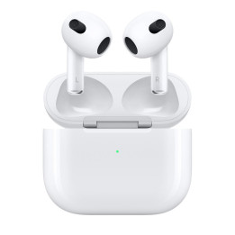 Bluetooth слушалки-тапи Apple AirPods 3, с докинг кутийка, Wireless, бял - APPLE-MME73ZM-A