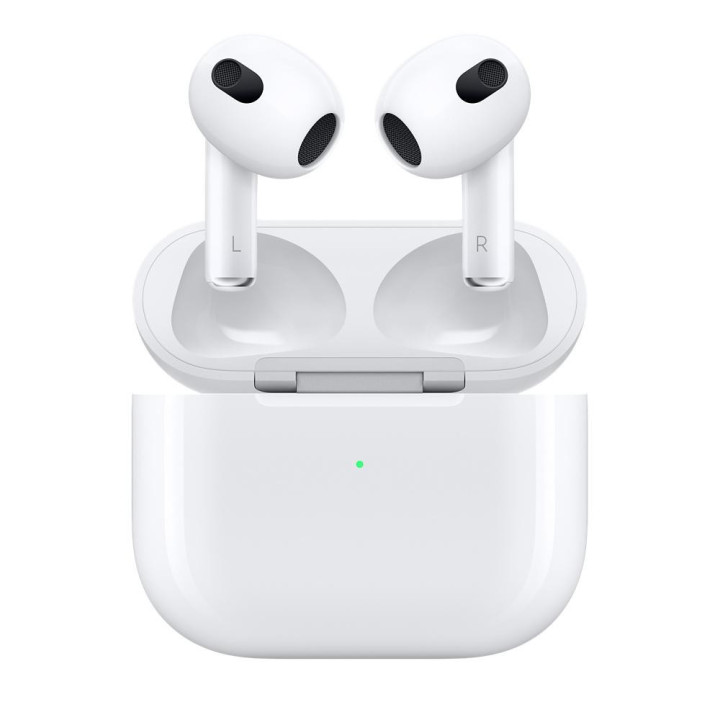 Bluetooth слушалки-тапи Apple AirPods 3, с докинг кутийка, Wireless, бял - APPLE-MME73ZM-A
