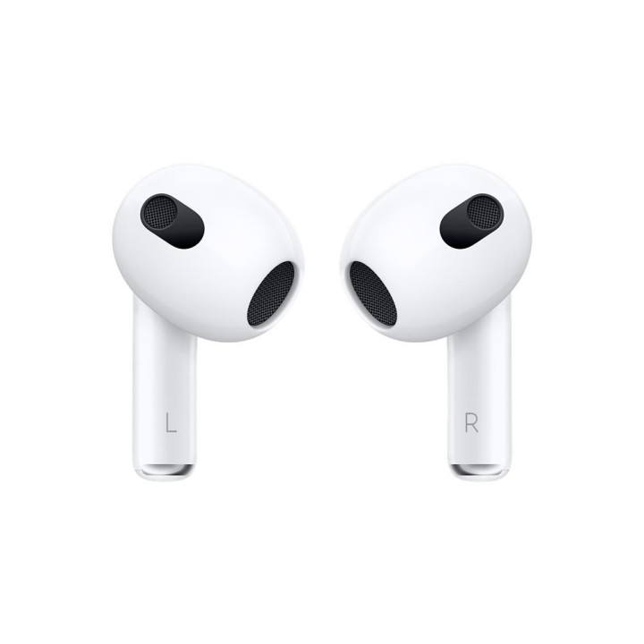 Bluetooth слушалки-тапи Apple AirPods 3, с докинг кутийка, Wireless, бял - APPLE-MME73ZM-A