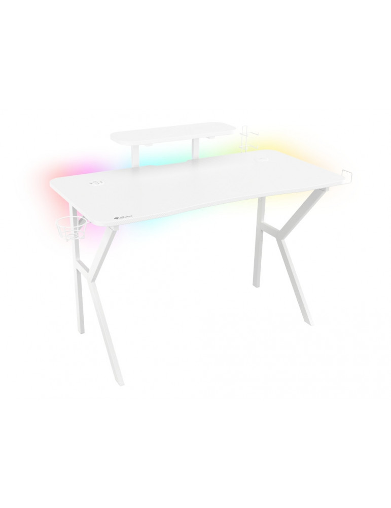 Геймърско бюро Genesis Holm 320 RGB, бял - NDS-1802