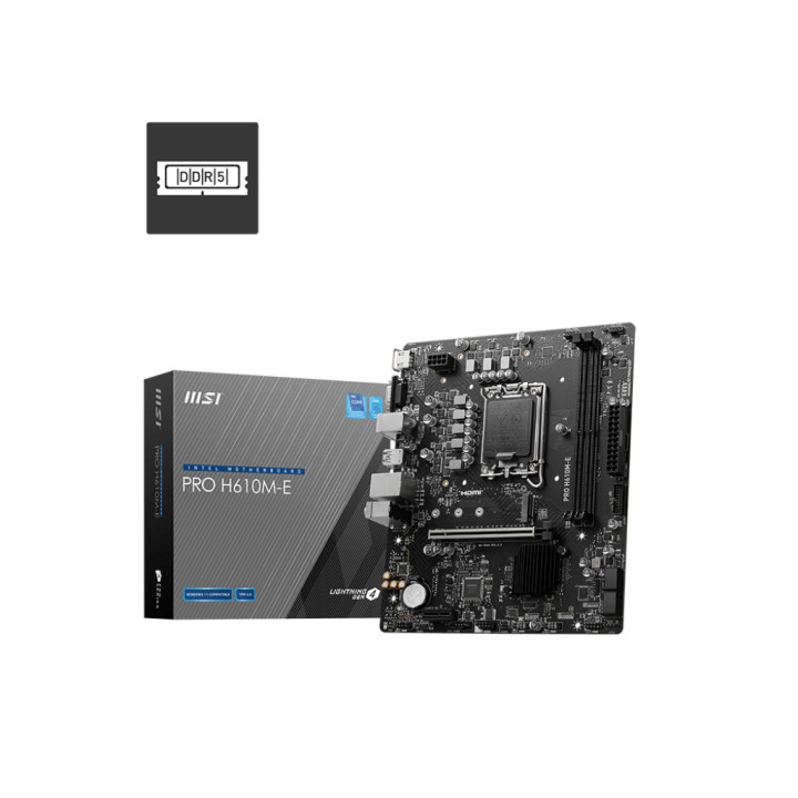 Дънна платка MSI PRO H610M-E DDR5, LGA1700 - 911-7D48-019