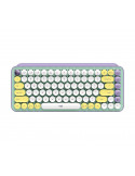 Безжична геймърска механична клавиатура Logitech POP Emoji Keys, DAYDREAM/MINT - 920-010736