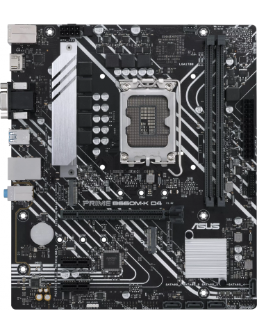Дънна платка Asus PRIME B660M-K D4, LGA1700, mATX, 2x DDR4, 2x M.2, Aura Sync RGB