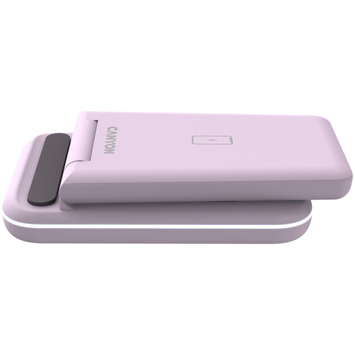Безжично зарядно Canyon WS-304 Foldable 3in1, Iced Pink - CNS-WCS304IP
