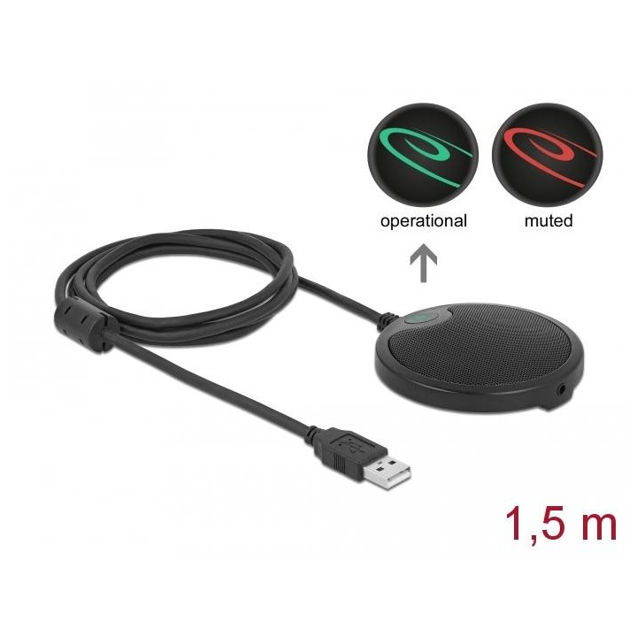 Микрофон Delock 20672, Omnidirectional, USB, черен - 20672