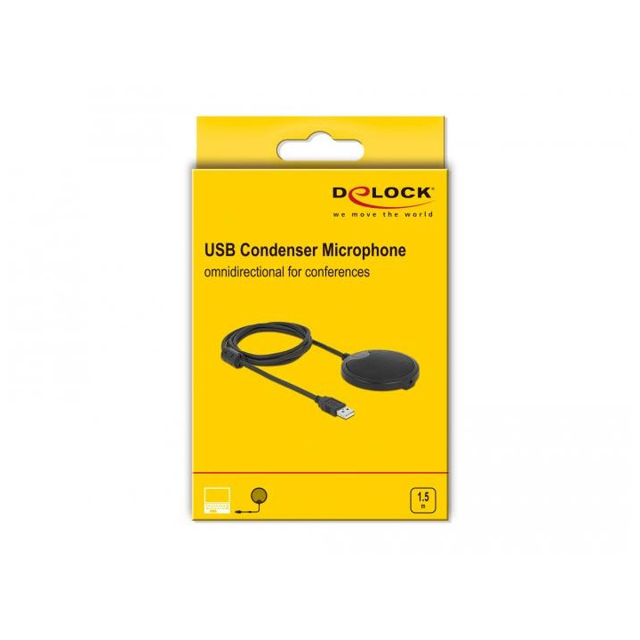 Микрофон Delock 20672, Omnidirectional, USB, черен - 20672