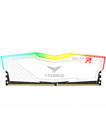 RAM памет 8GB DDR4 2400MHz Team Group T-Force DELTA RGB, бяла, TF4D48G2400HC15B01