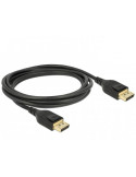 Кабел Delock 85660, DisplayPort мъжко - DisplayPort мъжко, 2.0м, 8K 60 Hz, Черен