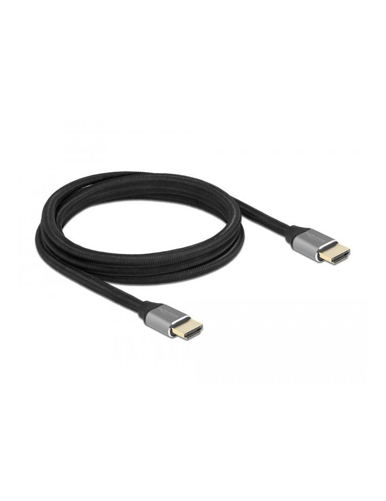 Кабел Delock Ultra High Speed, HDMI мъжко - HDMI мъжко, 48 Gbit/s, 8K 60 Hz, 2 м, Сив