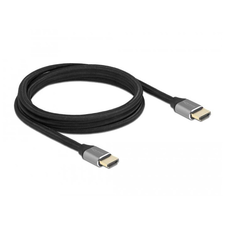 Кабел Delock Ultra High Speed, HDMI мъжко - HDMI мъжко, 48 Gbit/s, 8K 60 Hz, 2 м, Сив