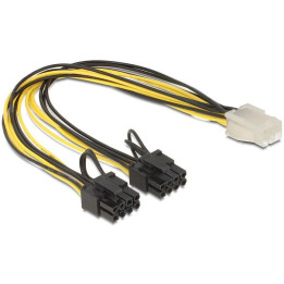Кабел DeLock PCI Express power 6 pin женско  към  2 x 8 pin мъжко, 30 cm