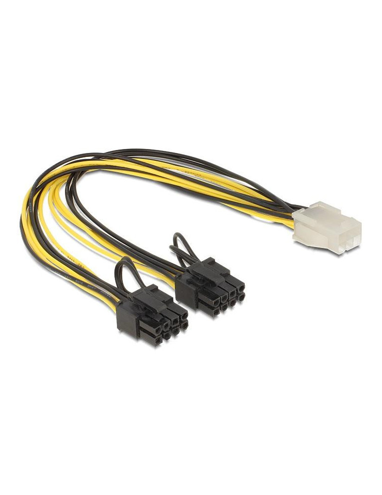 Кабел DeLock PCI Express power 6 pin женско  към  2 x 8 pin мъжко, 30 cm