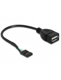 Кабел DeLock USB Pin header женско &gt  USB 2.0 type-A женски, 20 cm