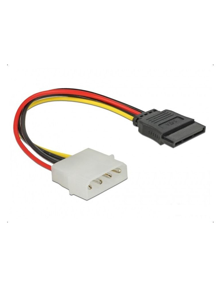 Кабел DeLock Molex 4 pin към SATA 15 pin, 12 cm