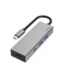 4-портов хъб USB-C HAMA Aluminium, USB 3.1 Gen1, 2 x USB-A, 1 x USB-C, 1х HDMI, Сребрист