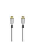Оптичен активен кабел HAMA Optical, HDMI мъжко - HDMI мъжко, Ethernet, 18 Gbit/s, 15м, Позл.конектори, Черен