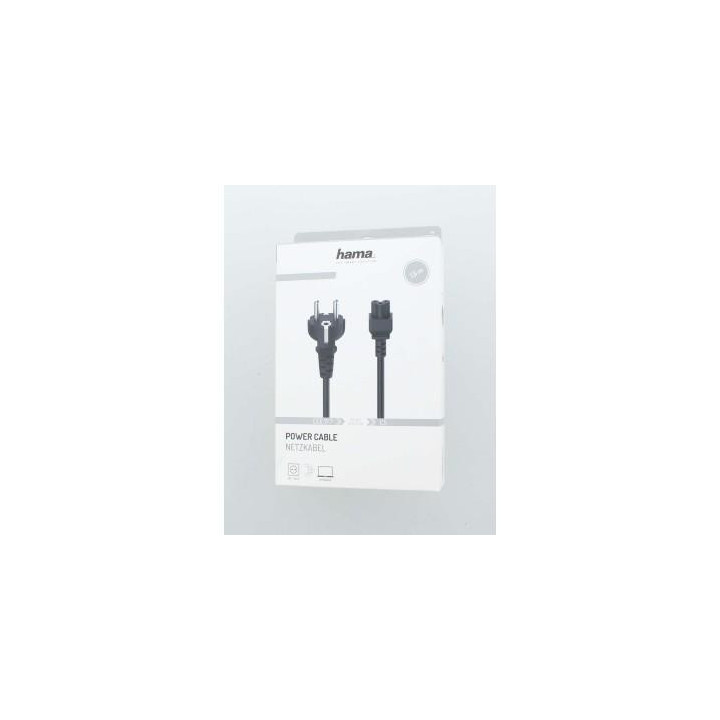 Захранващ кабел HAMA euro-plug- 3-pin socket, 1.5 m, Черен