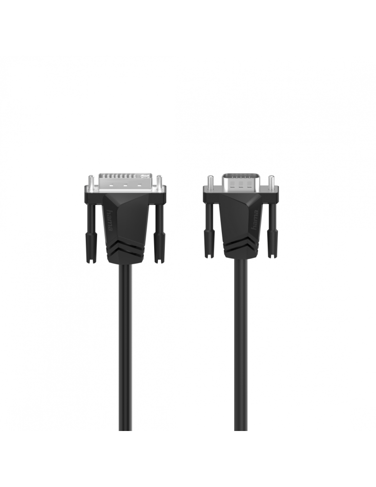 Кабел HAMA 200714, DVI мъжко - VGA мъжко, 1.5 м, Екраниран, 1080p, Черен