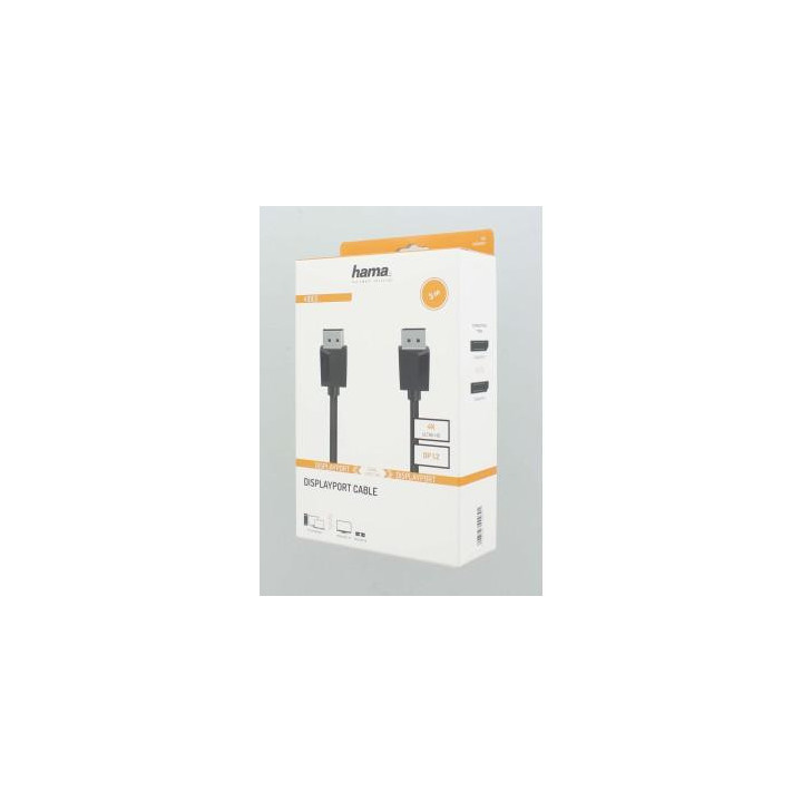 Кабел HAMA 200697, DisplayPort 1.2 мъжко - DisplayPort 1.2 мъжко, 3 m, Ultra-HD 4K, Двойно-екраниран